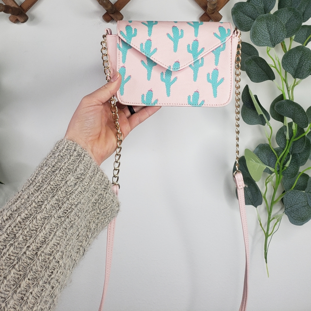 Deb & Dave Cactus Print Mini Crossbody Purse NWOT - Picture 1 of 8